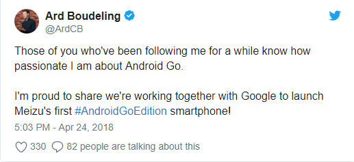 Meizu готовит дешевый смартфон на Android GO