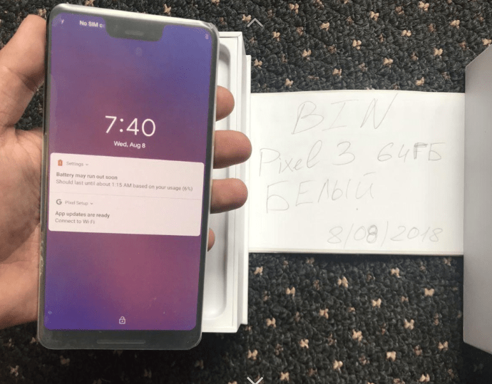 Инсайдер показал предрелизный образец Google Pixel 3 XL