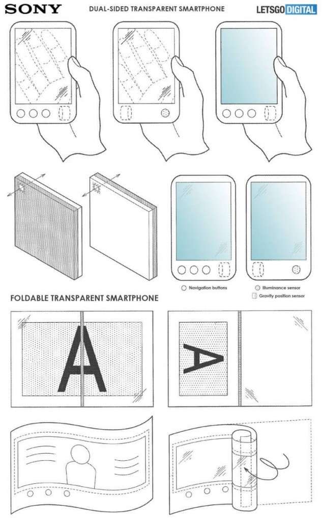 Sony готовит гибкий смартфон с прозрачным экраном