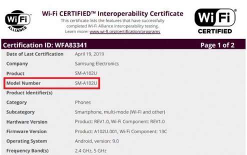 Samsung Galaxy A10e станет самым дешевым смартфоном А-серии