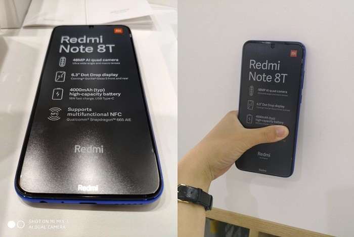 Распаковка Redmi Note 8T подтвердила дизайн, характеристики и комплектацию смартфона