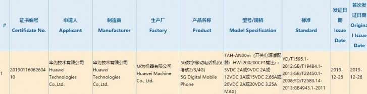 Huawei сертифицировала гибкий смарфтон Mate Xs со сверхбыстрой зарядкой