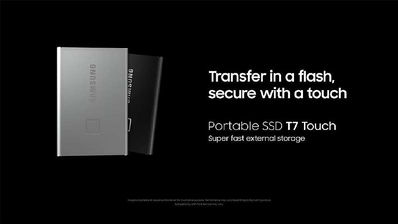Samsung представила портативный SSD, защищенный сканером отпечатков пальцев