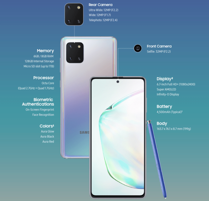 Анонс Samsung Galaxy Note 10 Lite - доступный флагман со стилусом