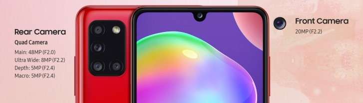 Samsung представила бюджетный Galaxy A31 с процессором MediaTek и 48-мегапиксельной камерой