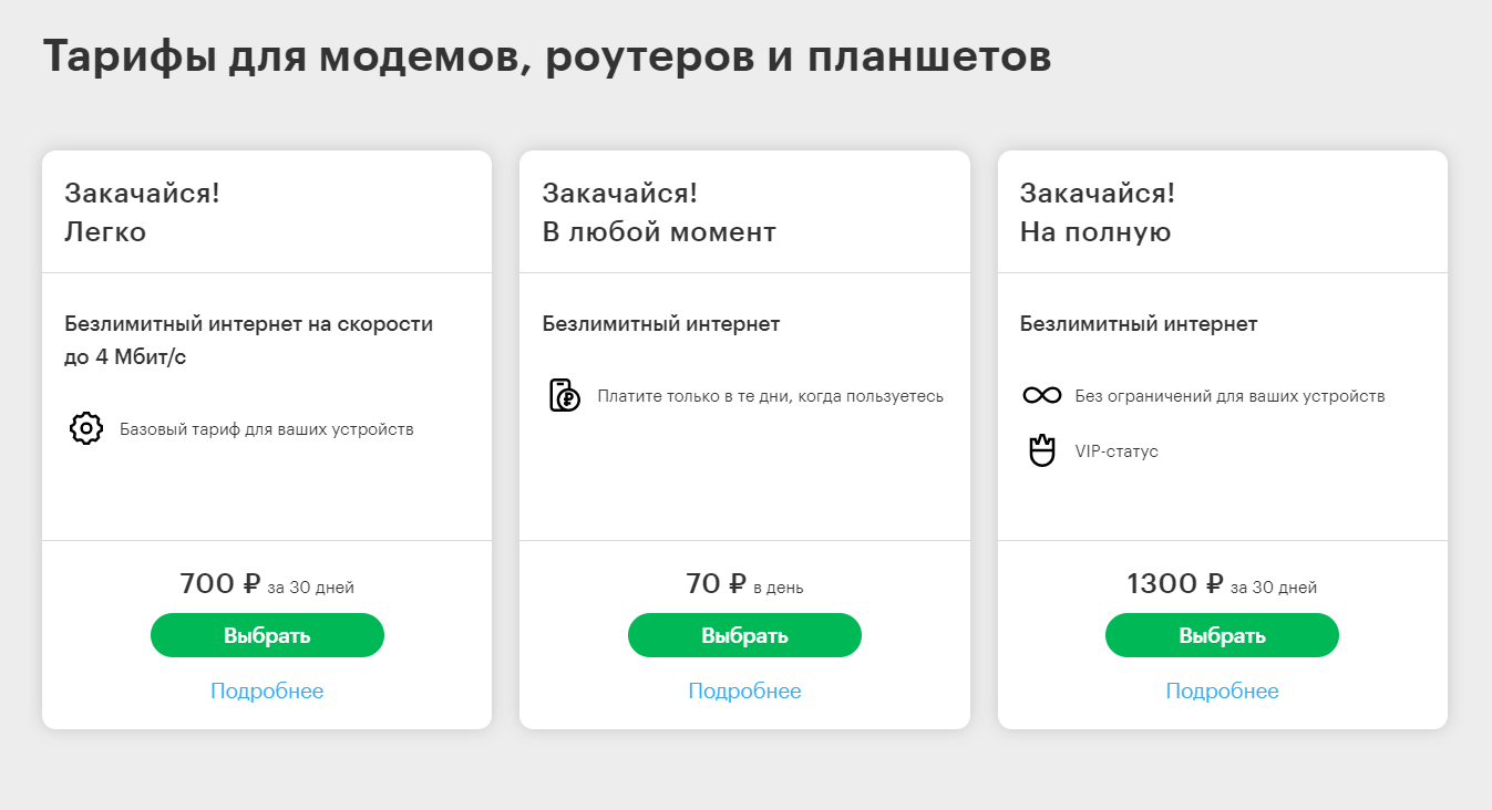 У кого из операторов самые лучшие и выгодные тарифы для 4G-модемов