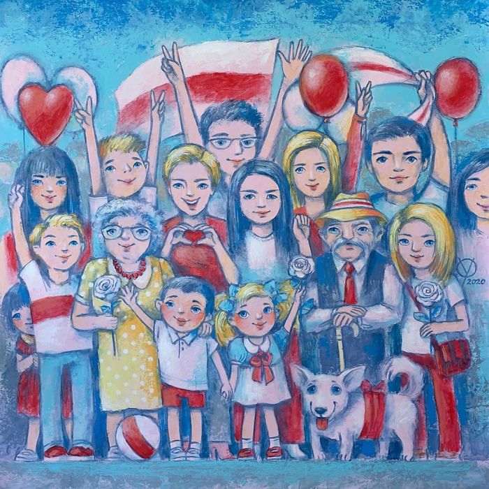 Кровь, ОМОН и надежда: 80 работ художников в поддержку Беларуси
