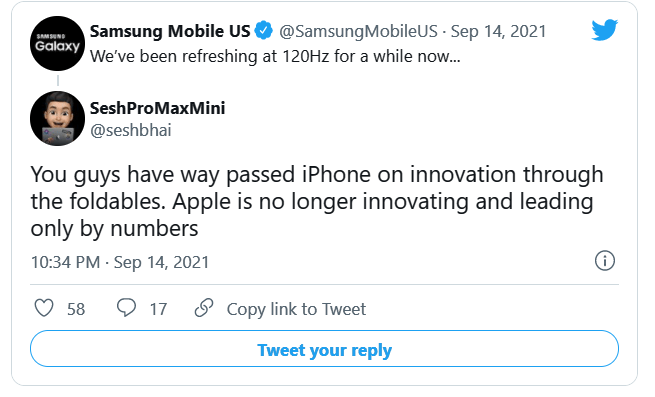 Samsung троллит Apple после выхода iPhone 13