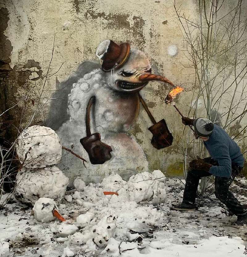 Французский уличный художник рисует 3D-граффити, и это зрелище не для слабонервных (30 фото)