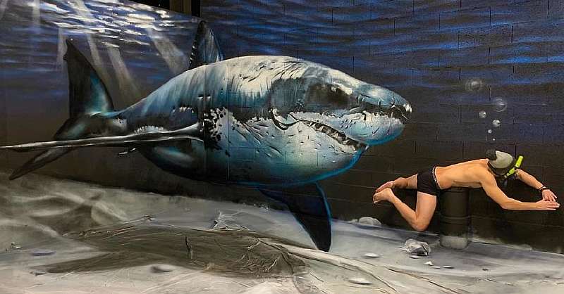 Французский уличный художник рисует 3D-граффити, и это зрелище не для слабонервных (30 фото)