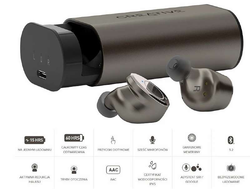 Creative выпустила новые TWS-наушники. Это конкурент AirPods Pro со зверской автономностью