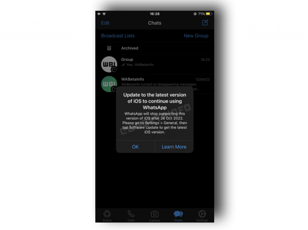 WhatsApp перестанет работать на старых моделях iPhone
