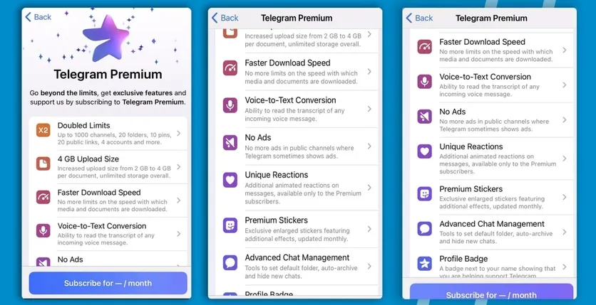 Каким будет Telegram Premium? Известна цена и все преимущества платной подписки
