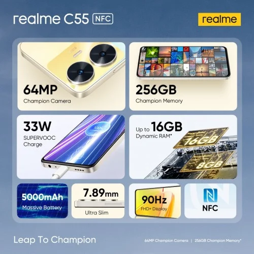 Китайцы продолжают копировать Apple: представлен Realme C55 с аналогом Dynamic Island