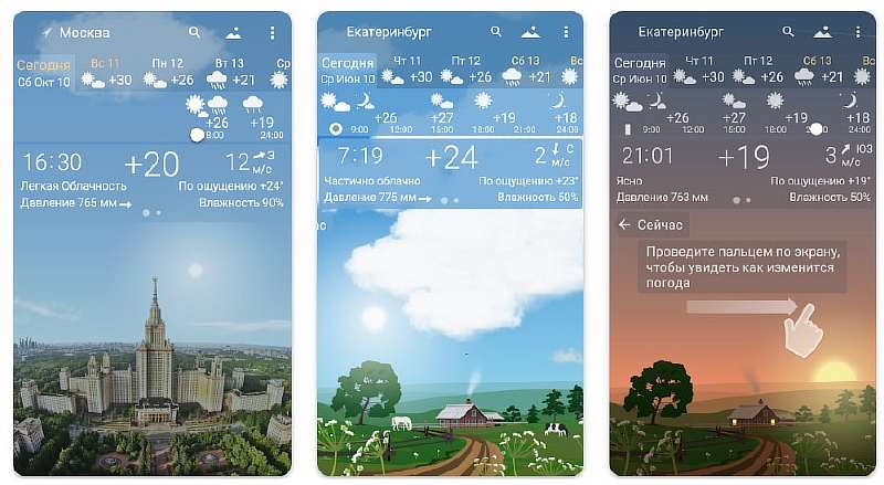 Рейтинг лучших приложений погоды для телефонов Android