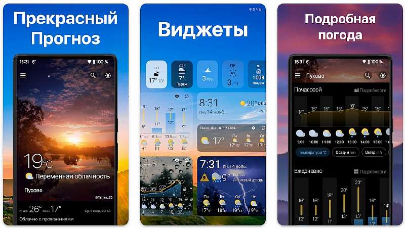 Рейтинг лучших приложений погоды для телефонов Android