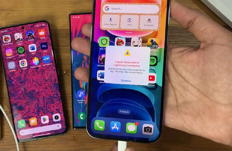 Как смартфоны IP68 реагируют на зарядку с водой в Type-C разъеме? Есть принципиальная разница