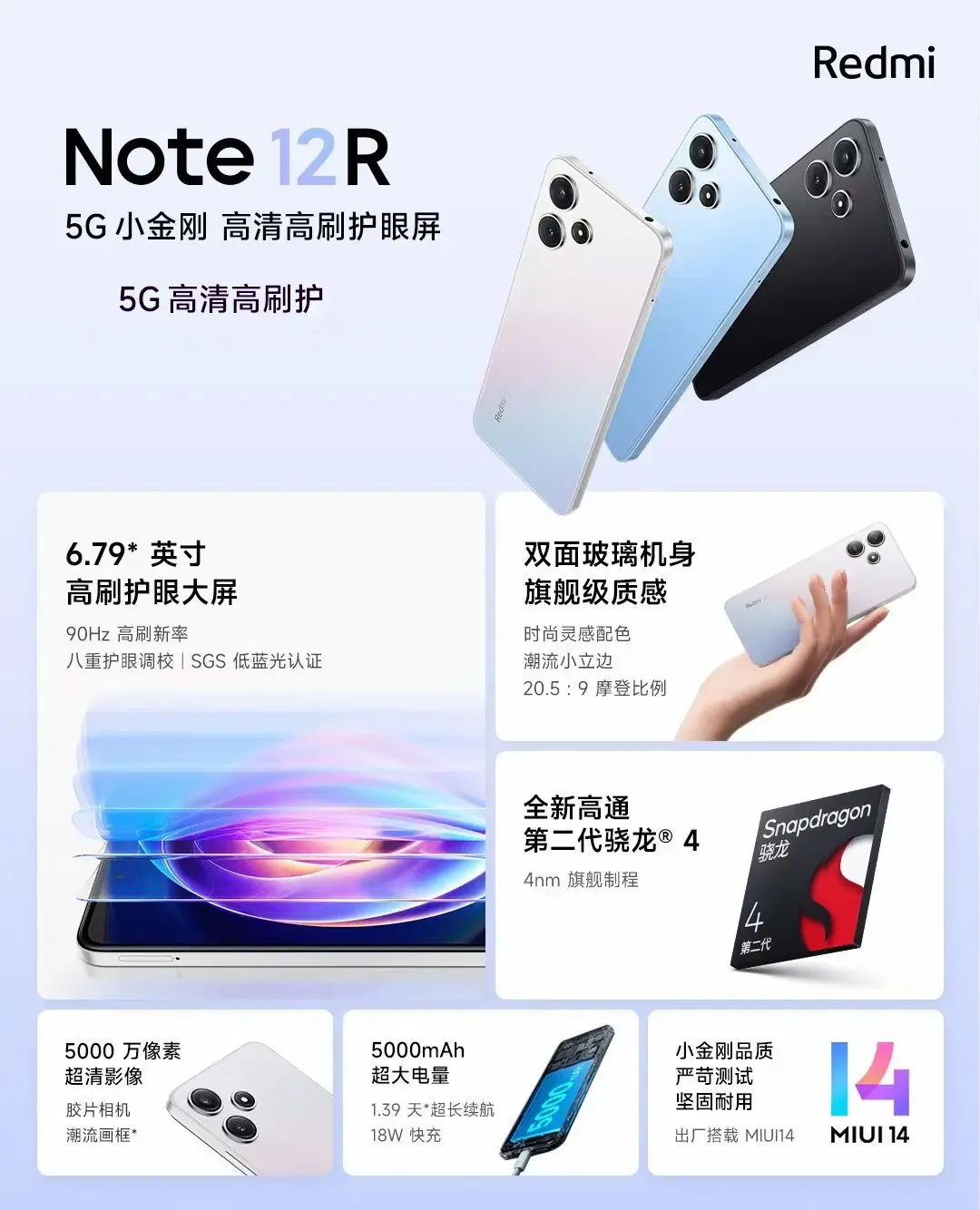 Представлен Redmi Note 12R. Доступный 5G-смартфон с новейшим процессором Snapdragon 4 Gen 2