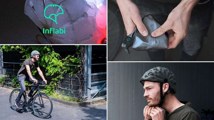Inflabi – велосипедный шлем из воздуха. Он безопаснее и удобнее обычной защиты