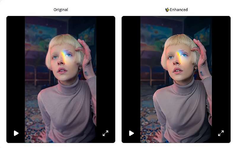 Появился нейросеть VMake, которая бесплатно улучшает качество любых видео