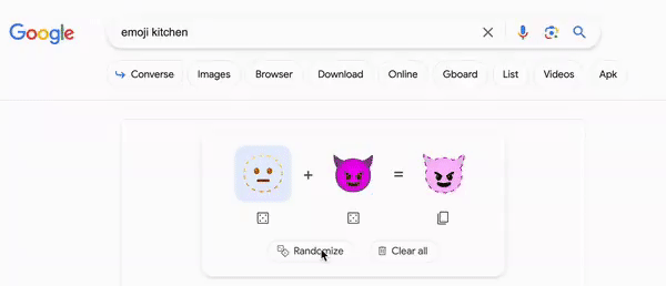 Google запустила сервис Emoji Kitchen. Можно создать свой собственный уникальный смайлик