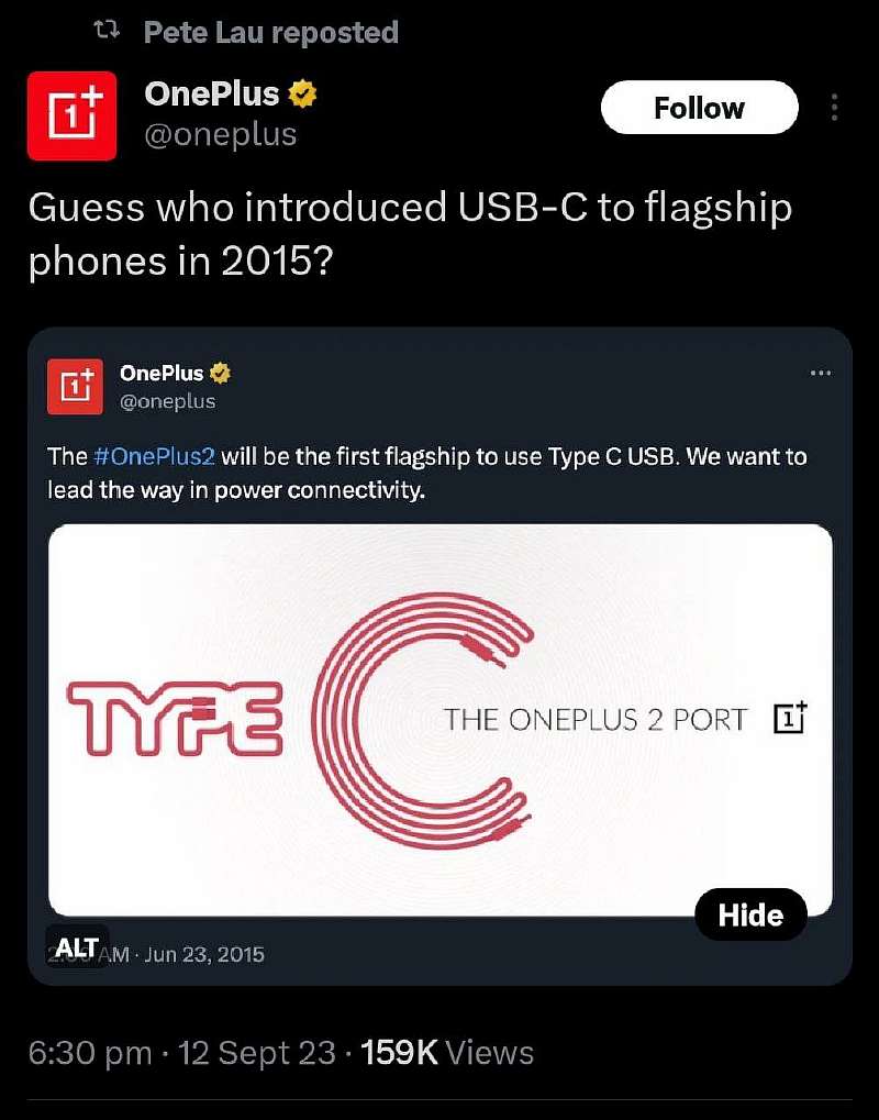 Xiaomi, Samsung и OnePlus дерзко потроллили Apple после выхода iPhone 15